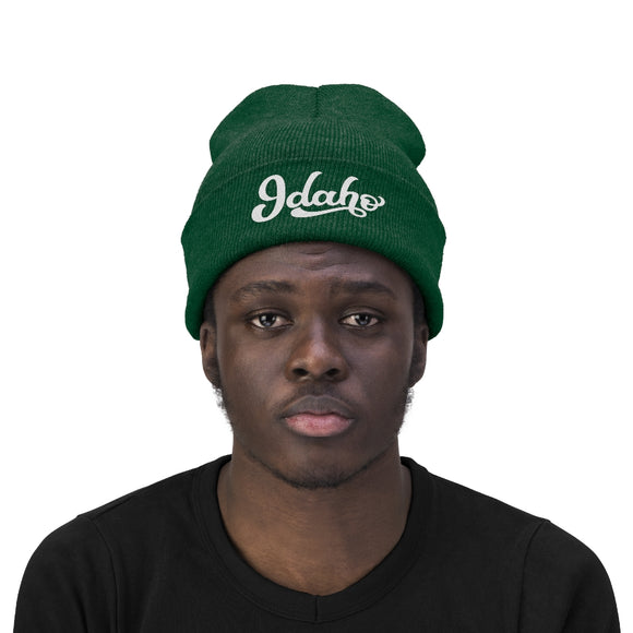 Idaho Beanie - Adult Hand Lettered Embroidered Idaho Knit Hat
