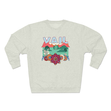 Buy oatmeal-heather Premium Vail, Colorado Crewneck Sweatshirt - Retro Unisex Sweatshirt