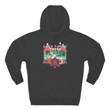 Buy charcoal-heather Premium Lake Tahoe, California Hoodie - Boho Unisex Sweatshirt