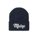 Maine Beanie - Adult Hand Lettered Embroidered Maine Knit Hat-9