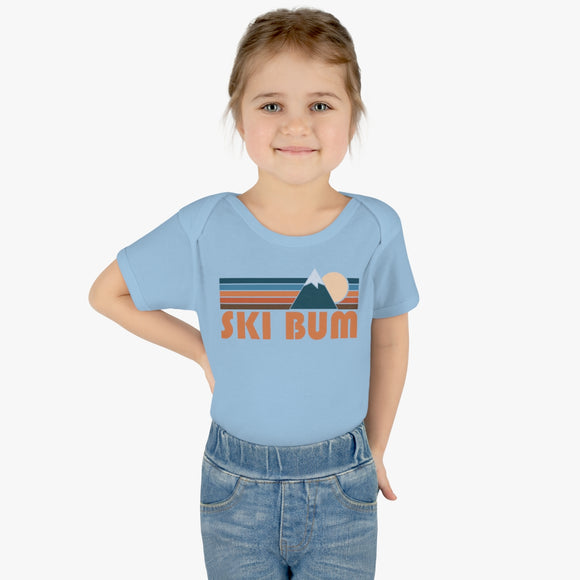 Ski Bum Baby Bodysuit - Retro Mountain Ski Bum Baby Bodysuit