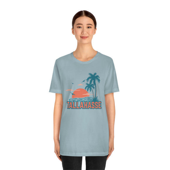 Tallahassee, Florida T-Shirt - Retro Palm Tree & Beach Unisex Tallahassee Shirt