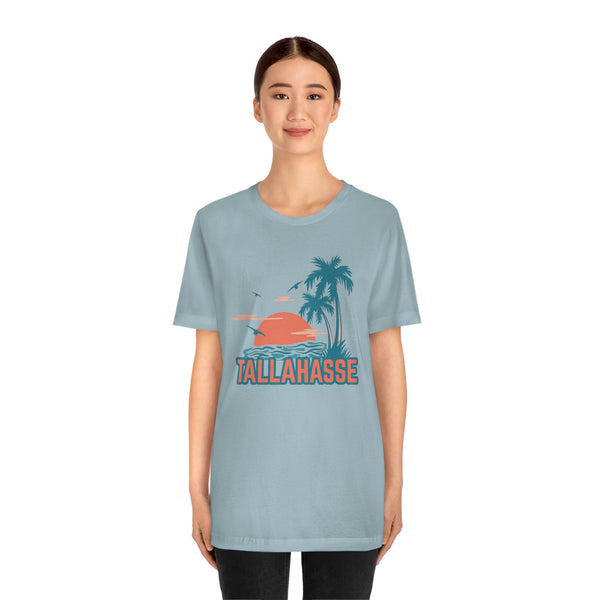 Tallahassee, Florida T-Shirt - Retro Palm Tree & Beach Unisex Tallahassee Shirt