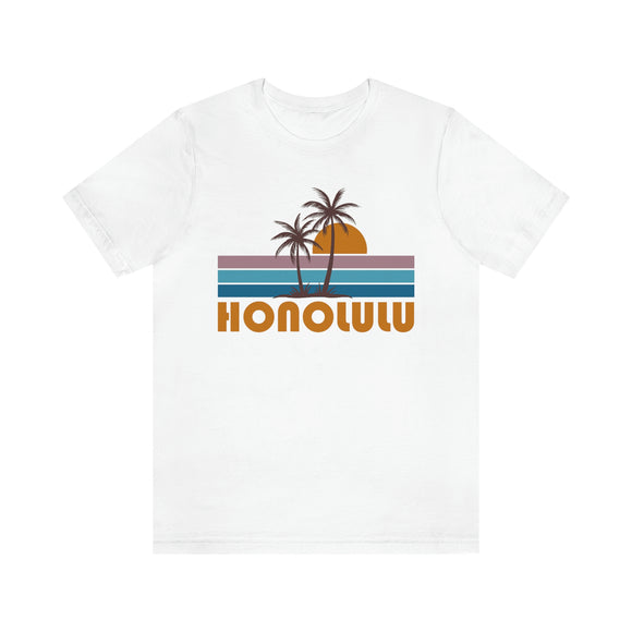 Honolulu, Hawaii T-Shirt - Retro Palm Tree Unisex Honolulu Shirt
