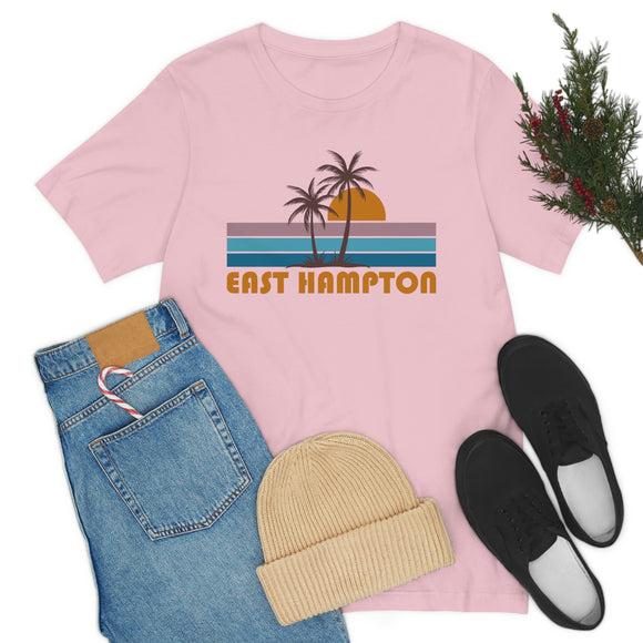 East Hampton, New York T-Shirt - Retro Palm Tree Unisex East Hampton Shirt