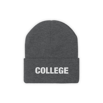 Buy graphite-heather College Beanie - Adult Embroidered College Knit Hat