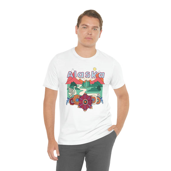 Alaska Shirt, Alaska Retro T-Shirt, Hippie Style Alaska tee, Alaska Mountain Shirt