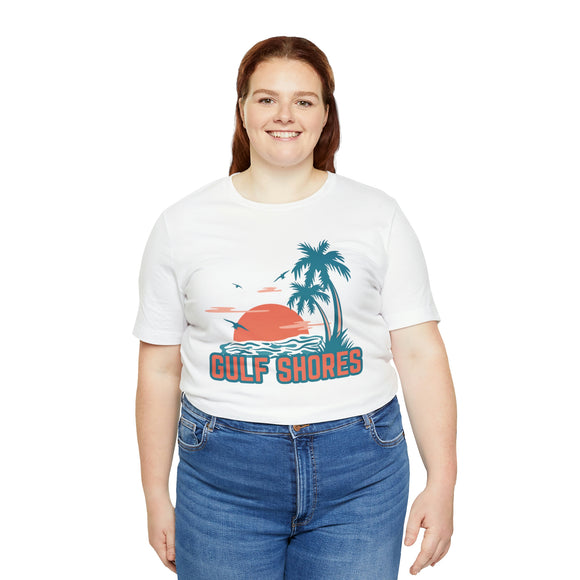 Gulf Shores, Alabama T-Shirt - Retro Palm Tree & Beach Unisex Gulf Shores Shirt
