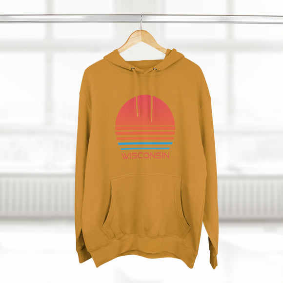 Premium Wisconsin Hoodie - Retro 80s Unisex Sweatshirt