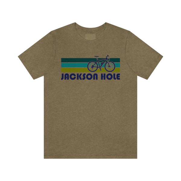 Jackson Hole T-Shirt - Retro Mountain Bike Adult Unisex Jackson Hole, Wyoming T Shirt