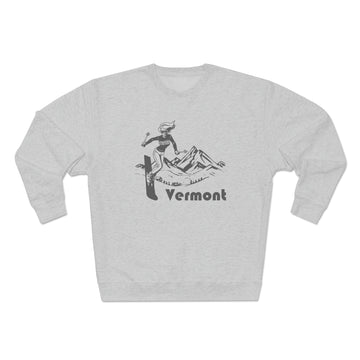 Buy heather-grey Premium Vermont Crewneck Sweatshirt - Retro Unisex Sweatshirt
