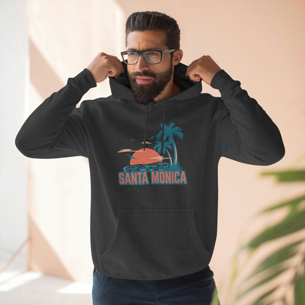 Premium Santa Monica, California Hoodie - Palm Tree Unisex Sweatshirt