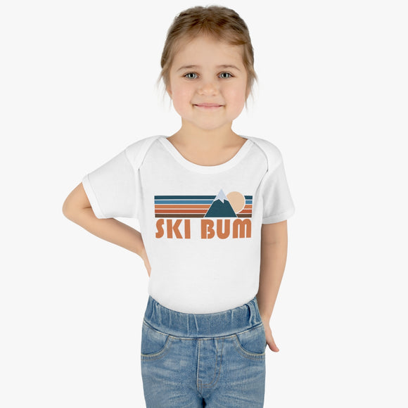 Ski Bum Baby Bodysuit - Retro Mountain Ski Bum Baby Bodysuit