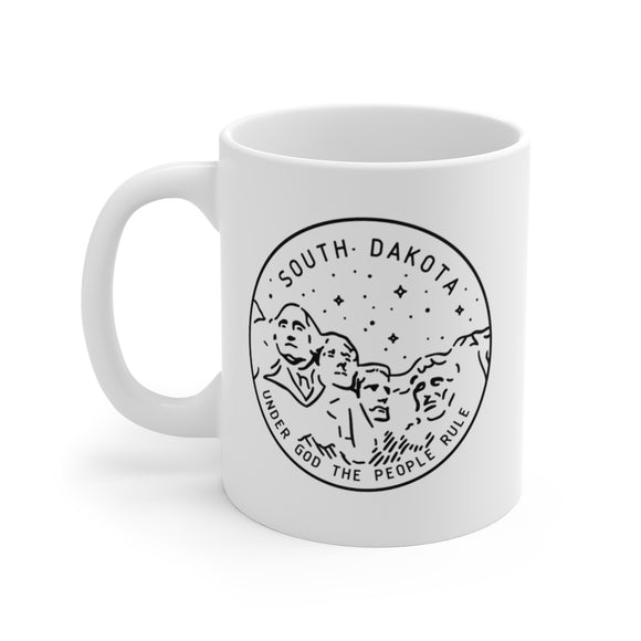 South Dakota Mug - State Design White Ceramic South Dakota Mug (11oz & 15oz)