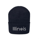 Illinois Knit Beanie - Adult Embroidered Snowflake Illinois Knit Hat-14