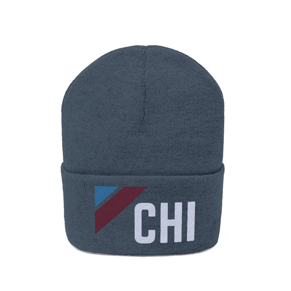 Chicago, Illinois Beanie - Adult Embroidered Retro Chicago Knit Hat