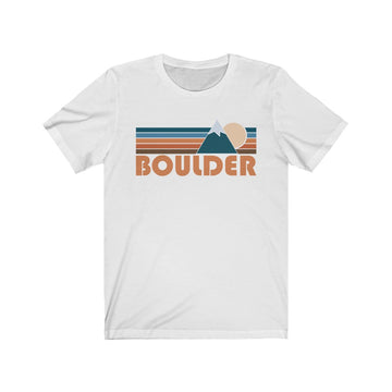 Boulder, Colorado T-Shirt - Retro Mountain Adult Unisex Boulder T Shirt - 0