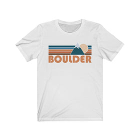 Boulder, Colorado T-Shirt - Retro Mountain Adult Unisex Boulder T Shirt
