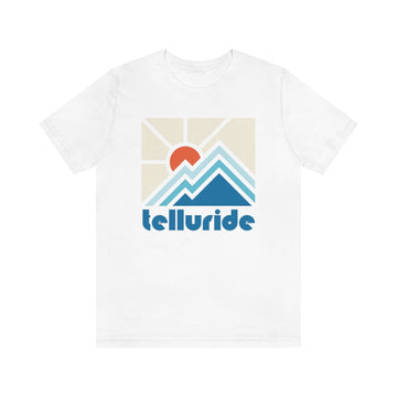 Buy white Telluride Shirt, Colorado Retro T-Shirt, Colorful Colorado tee, Telluride Mountain Shirt