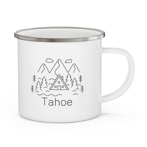 Tahoe, California Camp Mug - Retro Enamel Camping Tahoe Mug
