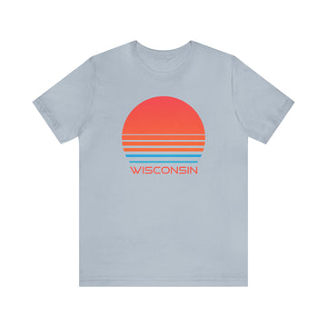 Buy light-blue Wisconsin T-Shirt - Retro 80s Unisex Wisconsin Shirt