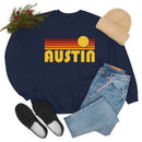 Austin, Texas Sweatshirt - Retro Sunset Unisex-31