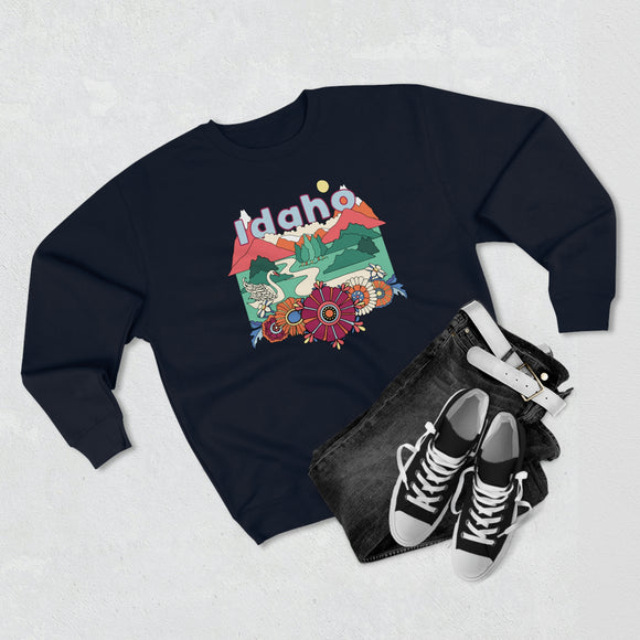 Premium Idaho Crewneck Sweatshirt - Retro Unisex Sweatshirt