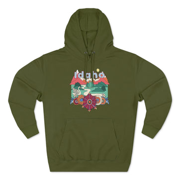 Buy army-green Premium Idaho Hoodie - Boho Unisex Sweatshirt