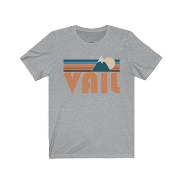 Buy athletic-heather Vail, Colorado T-Shirt - Retro Mountain Adult Unisex Vail T Shirt