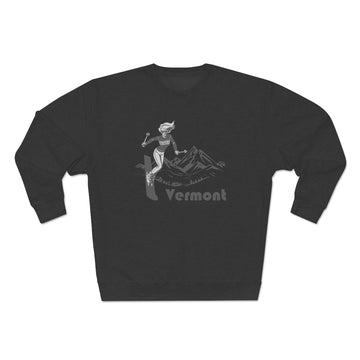 Buy charcoal-heather Premium Vermont Crewneck Sweatshirt - Retro Unisex Sweatshirt