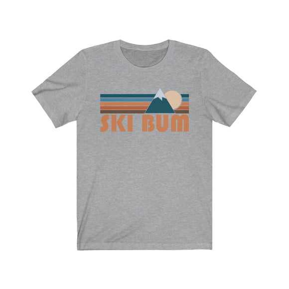 Ski Bum T-Shirt - Retro Mountain Adult Unisex Ski Bum T Shirt
