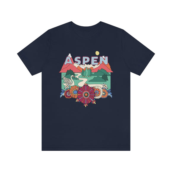 Aspen T-Shirt - Retro Mountain / Hippie Style Aspen, Colorado Shirt
