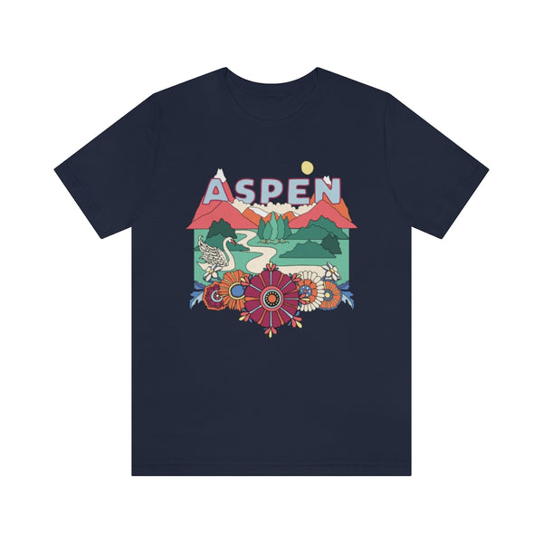 Aspen T-Shirt - Retro Mountain / Hippie Style Aspen, Colorado Shirt