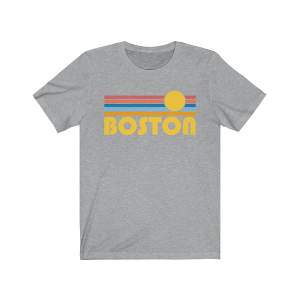 Boston, Massachusetts T-Shirt - Retro Sunrise Adult Unisex Boston T Shirt