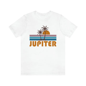 Buy white Jupiter, Florida T-Shirt - Retro Palm Tree Unisex Jupiter Shirt