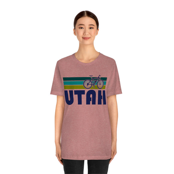 Utah T-Shirt - Retro Mountain Bike Adult Unisex Utah T Shirt