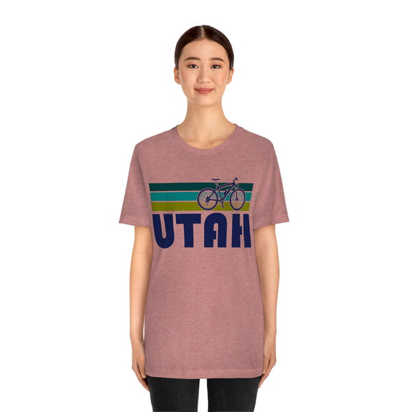Utah T-Shirt - Retro Mountain Bike Adult Unisex Utah T Shirt