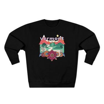 Buy black Premium Vermont Crewneck Sweatshirt - Retro Unisex Sweatshirt