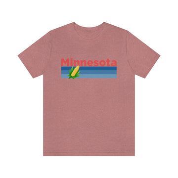 Buy heather-mauve Minnesota T-Shirt - Retro Corn Unisex Minnesota Shirt