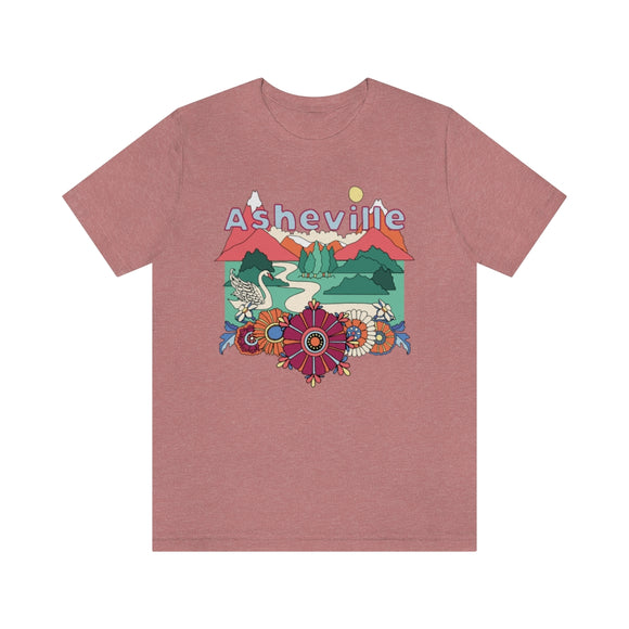Asheville T-Shirt - Retro Mountain / Hippie Style Asheville, North Carolina Shirt