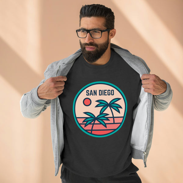 Premium San Diego, California Crewneck Sweatshirt - Retro Unisex Sweatshirt