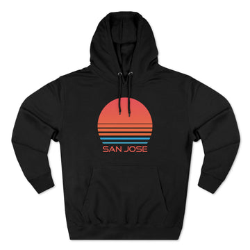 Buy black Premium San Jose, California Hoodie - Retro 80s Unisex Sweatshirt