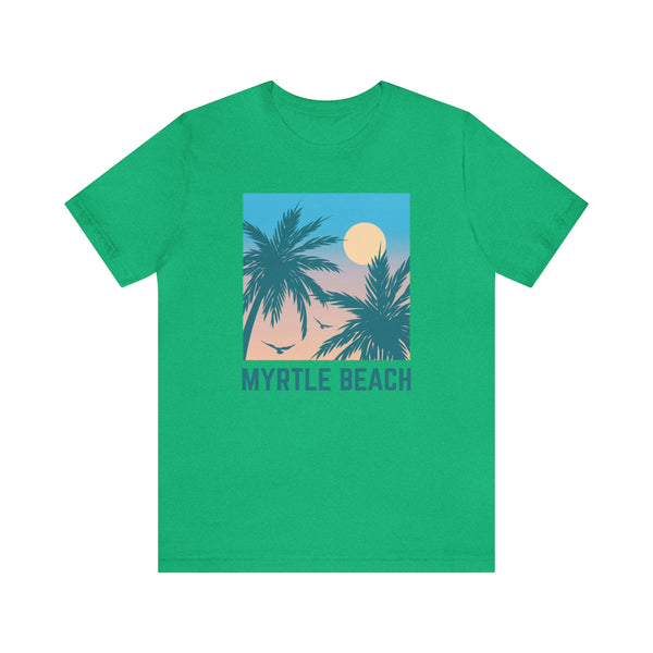 Myrtle Beach, South Carolina T-Shirt - Retro Palm Tree & Beach Unisex Myrtle Beach Shirt