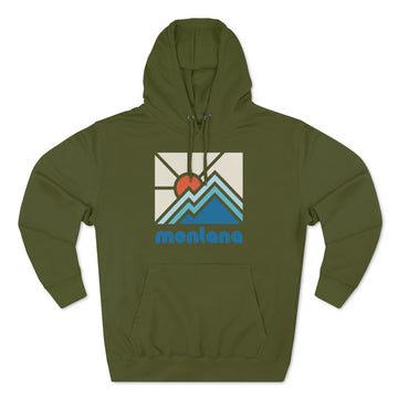 Buy army-green Premium Montana Hoodie - Min Mountain Unisex Sweatshirt