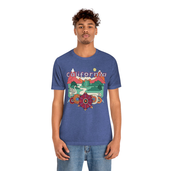 California Shirt, California Retro T-Shirt, Hippie Style California tee, California Mountain Shirt