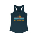 St Augustine, Florida Women's Tank - Retro Palm Tree Women's Racerback St Augustine Tank Top-1