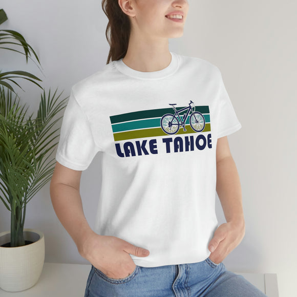 Lake Tahoe T-Shirt - Retro Mountain Bike Adult Unisex Lake Tahoe, Idaho T Shirt