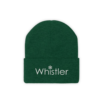 Buy hunter-green Whistler BC, Canada Beanie Snowflake - Embroidered Whistler Knit Hat