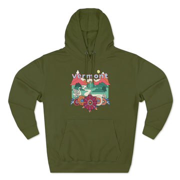 Buy army-green Premium Vermont Hoodie - Boho Unisex Sweatshirt