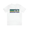 Jackson Hole T-Shirt - Retro Mountain Bike Adult Unisex Jackson Hole, Wyoming T Shirt